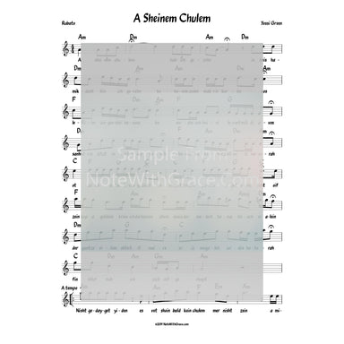 A Sheinim Chulem Lead Sheet (Yossi Green) Album: Yiddish Nachas 2 (Released 2016)-Sheet music-NoteWithGrace.com