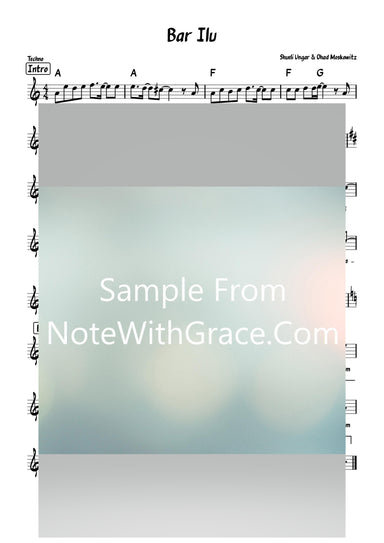 Bar Ilui - בר אלעאי Lead Sheet (Shmueli Ungar - Ohad Moskowitz) Single: 2021-Sheet music-NoteWithGrace.com