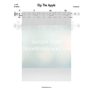 Dip The Apple Lead Sheet (Traditional)-Sheet music-NoteWithGrace.com