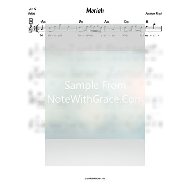Moriah Lead Sheet (Avraham Fried)-Sheet music-NoteWithGrace.com