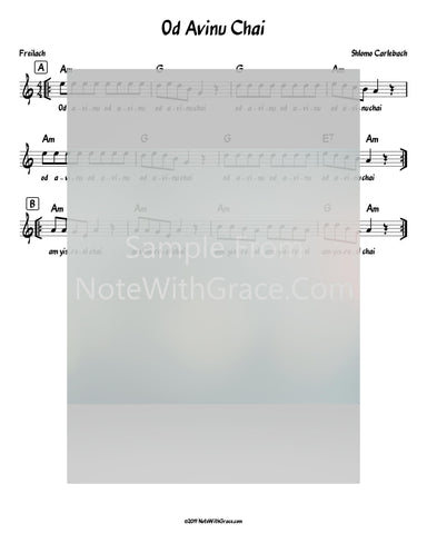 Oid Avinu Chai Lead Sheet (Shlomo Carlebach)-Sheet music-NoteWithGrace.com