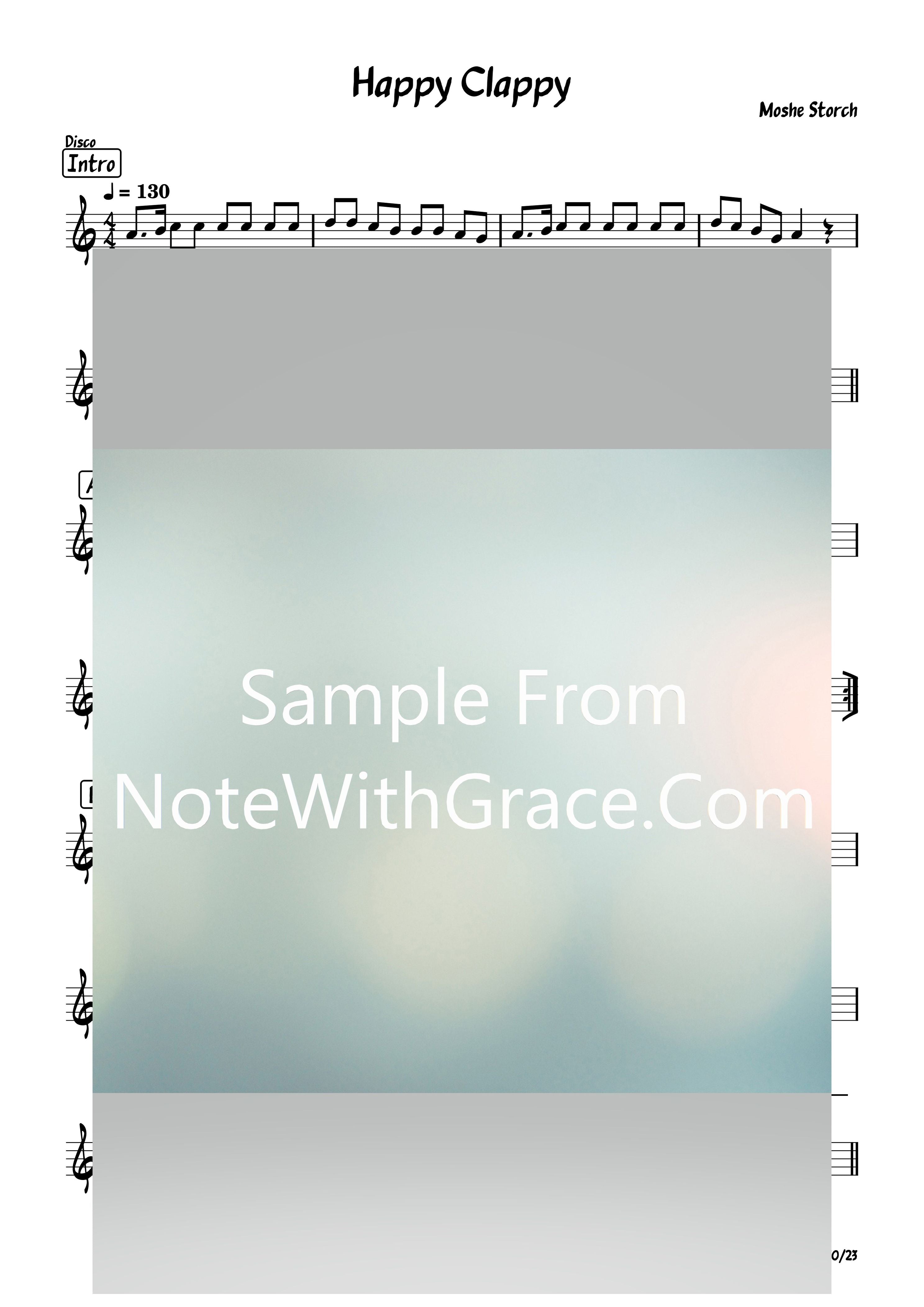 Happy Clappy Lead Sheet (Moshe Storch) Released: 2023-Sheet music-NoteWithGrace.com
