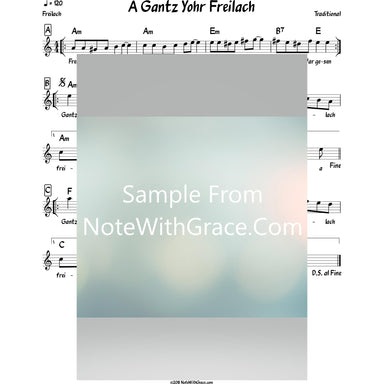 A Gantz Yohr Freilach Lead Sheet (Traditional)-Sheet music-NoteWithGrace.com