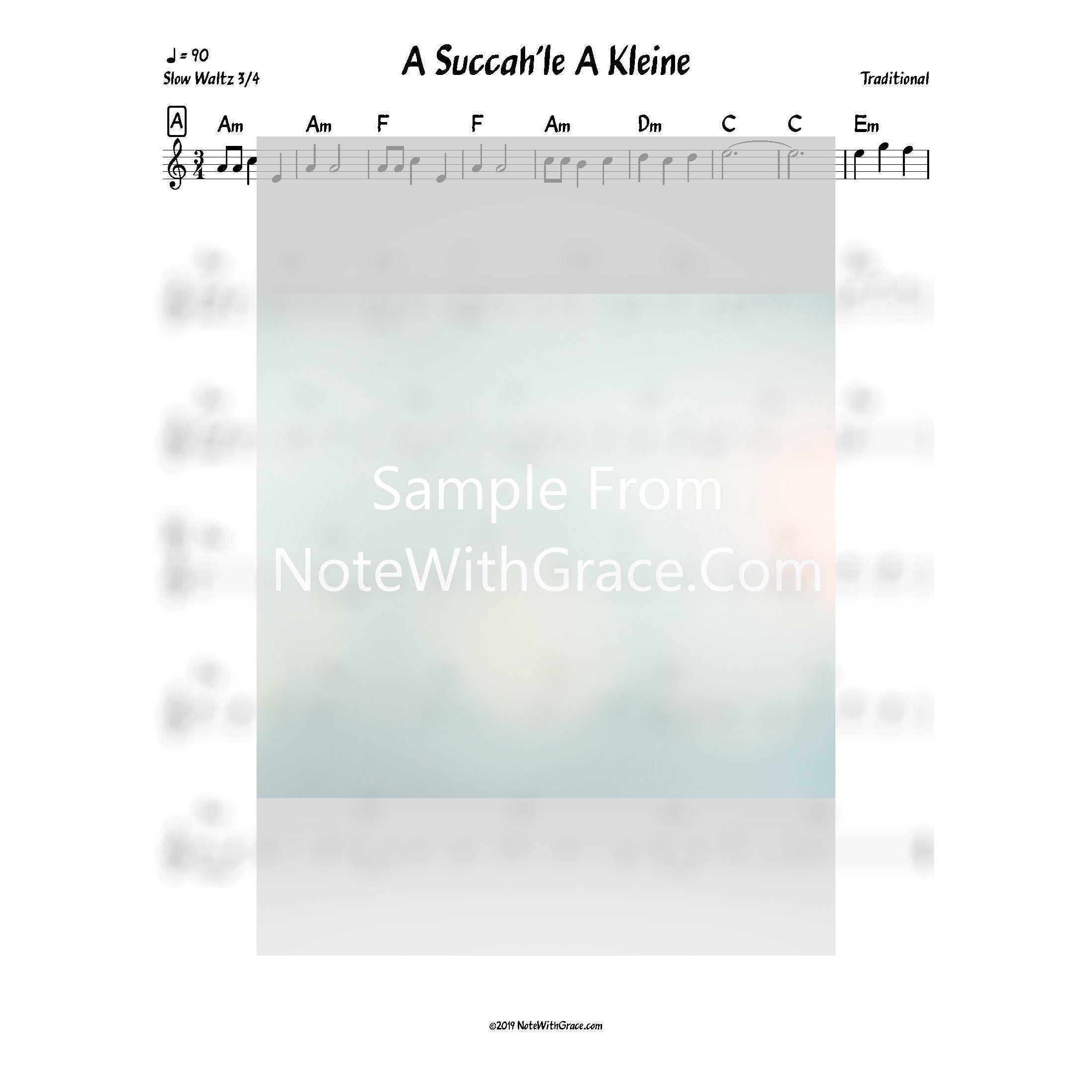 A Succah'le A Kleine Lead Sheet (Traditional)-Sheet music-NoteWithGrace.com
