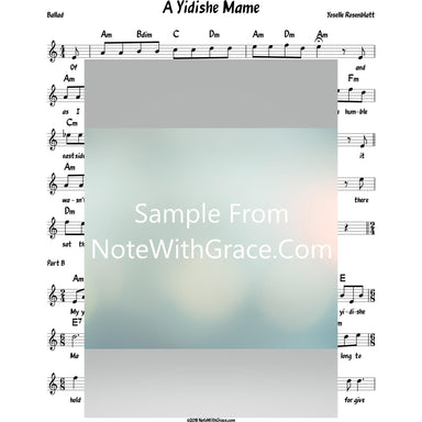 My Yidishe Mame Lead Sheet (Jack Ellen)-Sheet music-NoteWithGrace.com