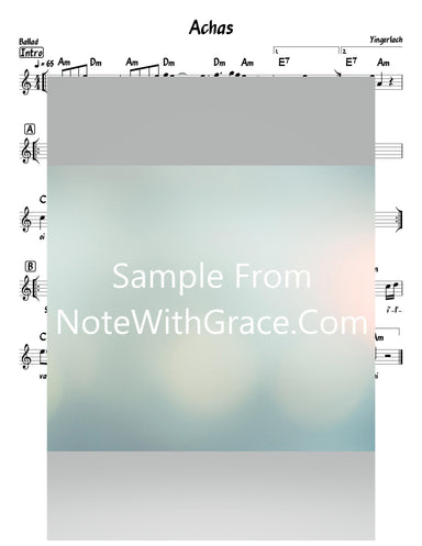 Achas Sha'alti Lead Sheet (Yingerlach) Album: Yingerlich Released 2018-Sheet music-NoteWithGrace.com