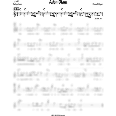 Adon Olam Lead Sheet (Shmueli Ungar) Album: Mach A Bracha-Sheet music-NoteWithGrace.com