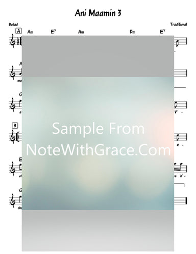 Ani Maamin (3) Lead Sheet (World - Traditional) 6/8 Waltz-Sheet music-NoteWithGrace.com