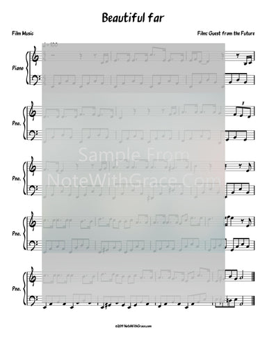 Russian Film Music Arrangement for Guest from the Future-Sheet music-NoteWithGrace.com