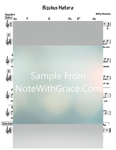 Bizchus Hatorah Lead Sheet (Motty Steinmetz) Single 2019-Sheet music-NoteWithGrace.com