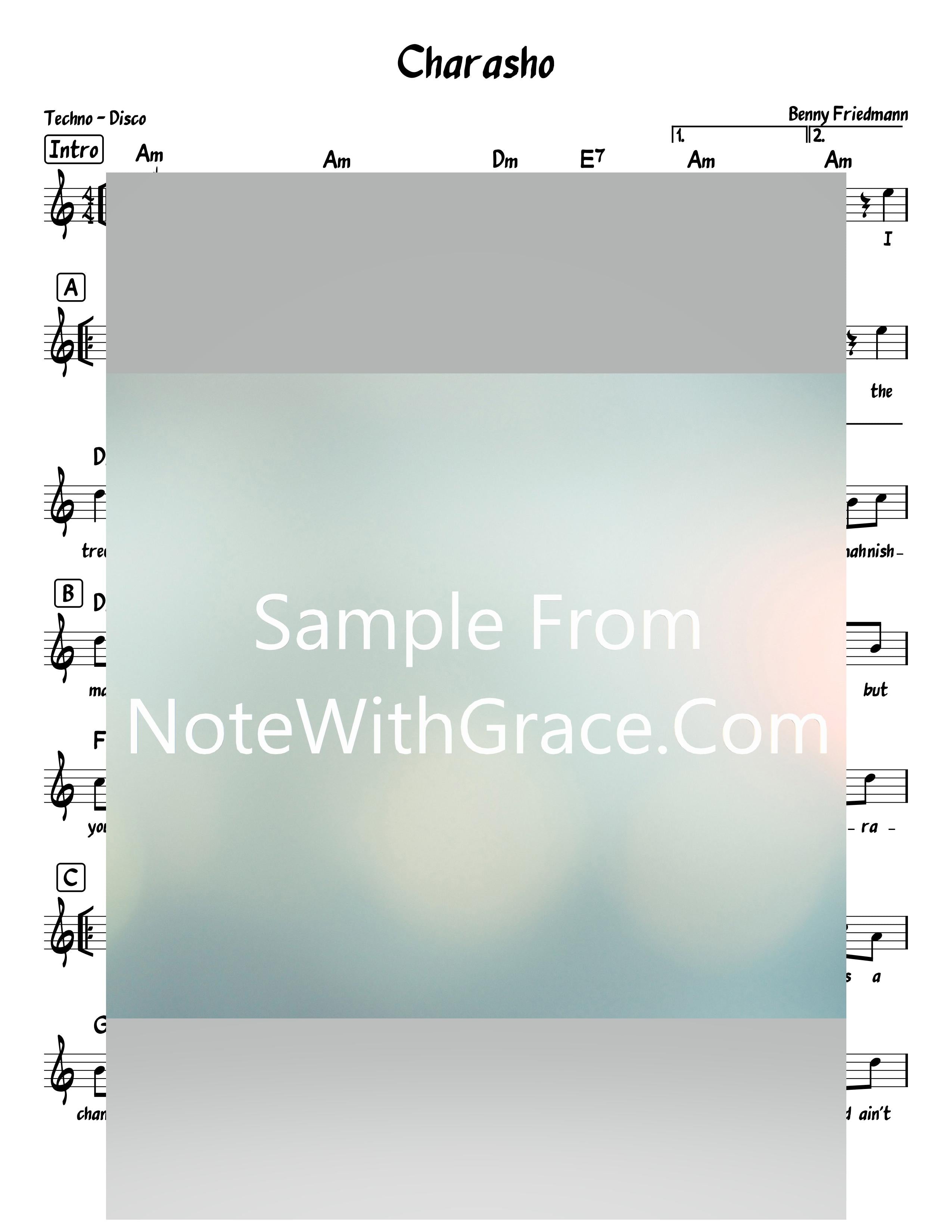 Charasho חארשו Lead Sheet (Benny Friedman) Album Kulanu Nelech 2019-Sheet music-NoteWithGrace.com