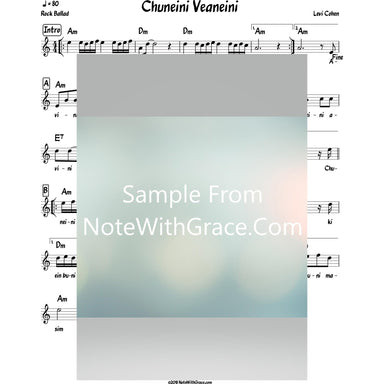 Chuneini Veaneini Lead Sheet (Levi Cohen)-Sheet music-NoteWithGrace.com