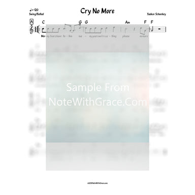 Cry No More Lead Sheet (Yaakov Schwekey) Album: Shwekey Live in Nokia Stadium 2013-Sheet music-NoteWithGrace.com