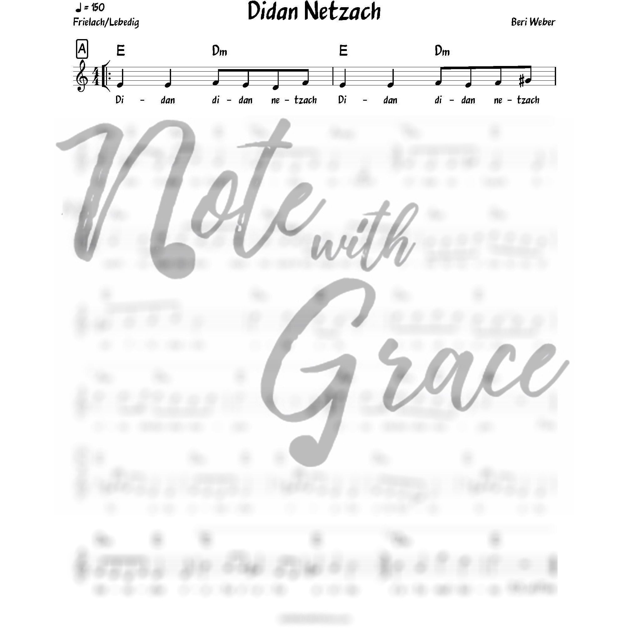 Didan Netzach Lead Sheet (Beri Weber) Album: One Heart-Sheet music-NoteWithGrace.com
