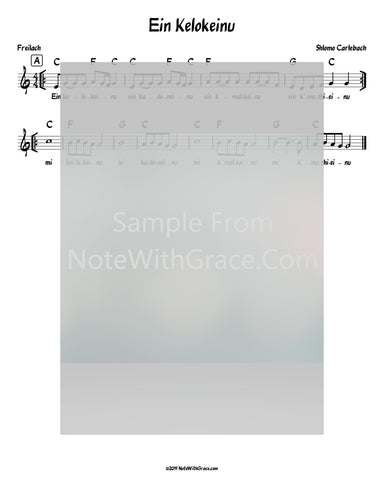 Ein Kelokeinu Lead Sheet (Shlomo Carlebach)-Sheet music-NoteWithGrace.com