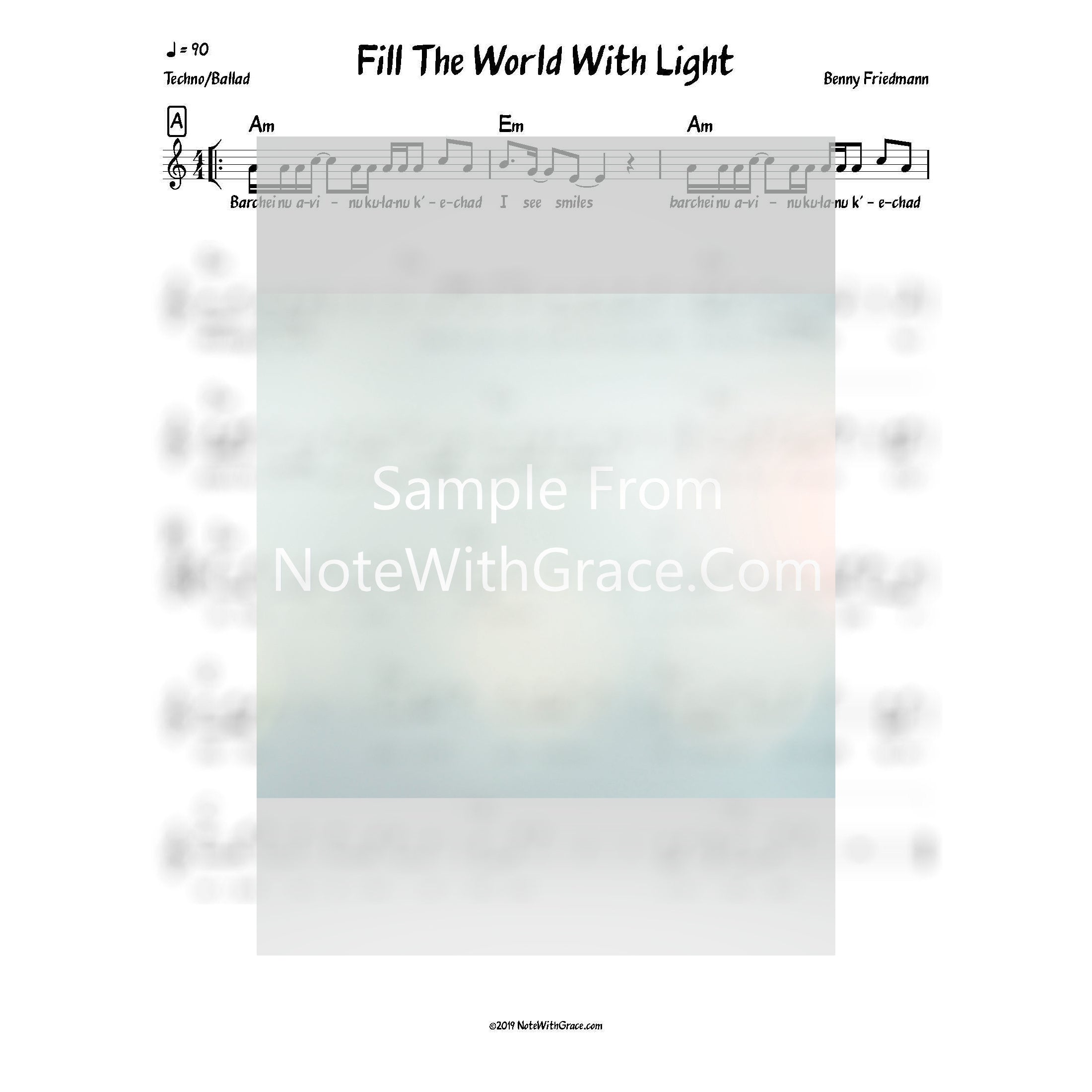 Fill The World With Light Lead Sheet (Benny Friedman) Album Fill The World With Light 2016-Sheet music-NoteWithGrace.com