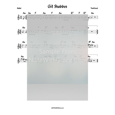 Git Shabbos Lead Sheet (Traditional)-Sheet music-NoteWithGrace.com