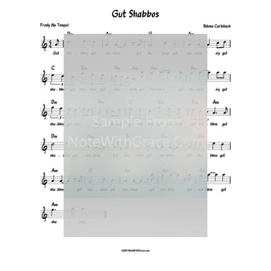 Gut Shabbos Lead Sheet (Shlomo Carlebach)-Sheet music-NoteWithGrace.com