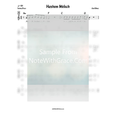 Hashem Melech Lead Sheet (Gad Elbaz)-Sheet music-NoteWithGrace.com