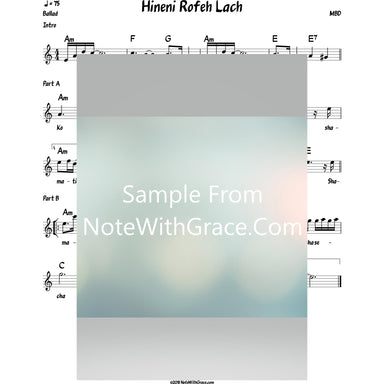 Hineni Rofeh Lach Lead & Bass Clef Sheet (MBD) Tzaakah Album-Sheet music-NoteWithGrace.com