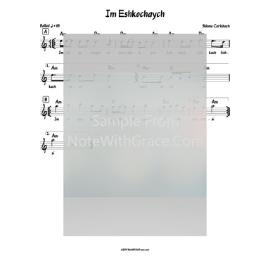 Im Eshkochaych Lead Sheet (Shlomo Carlebach)-Sheet music-NoteWithGrace.com