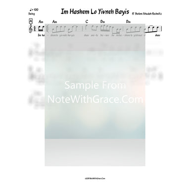 Im Hashem Lo Yivneh Bayis Lead Sheet (Shlomo Yehudah Rechnitz)-Sheet music-NoteWithGrace.com