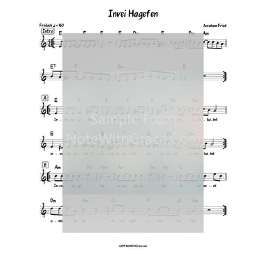 Invei Hagefen Lead Sheet (Avrohom Fried) Album Forever One 2010-Sheet music-NoteWithGrace.com