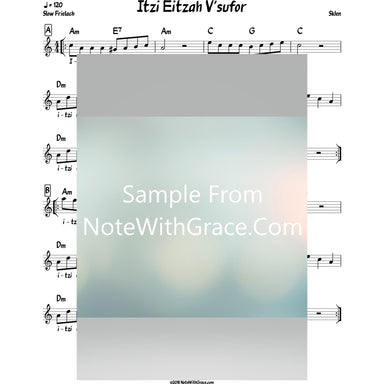 Itzu Eitzah V'sufor Lead Sheet (Skulen/Traditional) Purim-Sheet music-NoteWithGrace.com