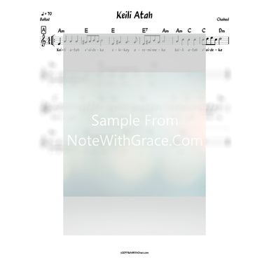 Keili Atah Lead Sheet (Chabad)-Sheet music-NoteWithGrace.com