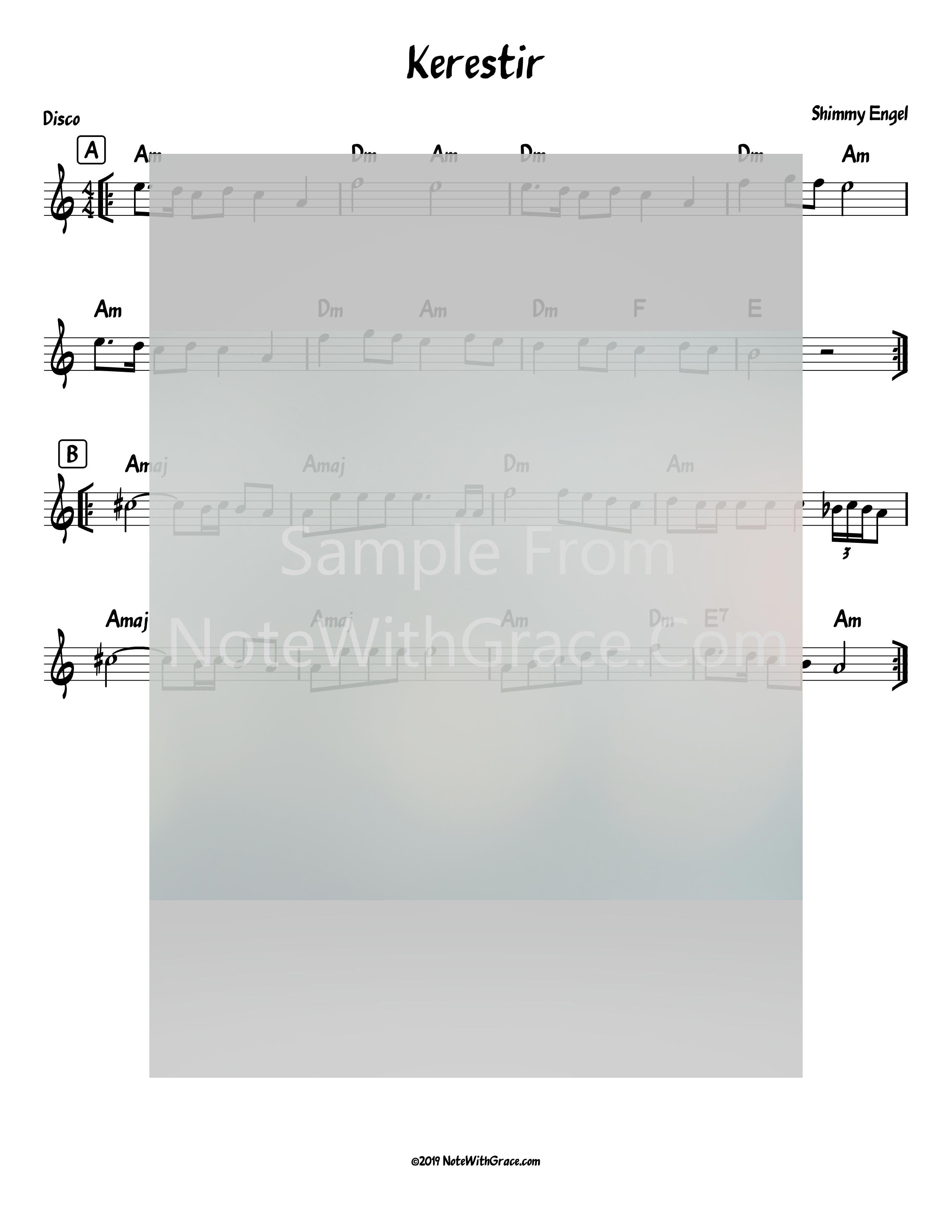 Kerestir Lead Sheet (Beri Weber) Single 2019-Sheet music-NoteWithGrace.com