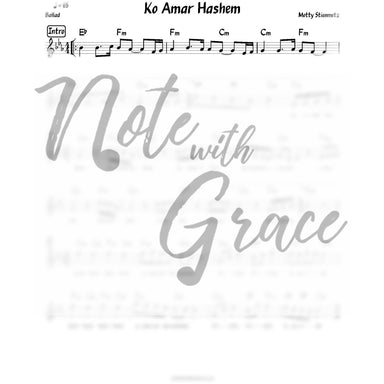 Ko Amar Hashem Lead Sheet (Motty Steinmetz) Album: Haneshama Bekirbi-Sheet music-NoteWithGrace.com