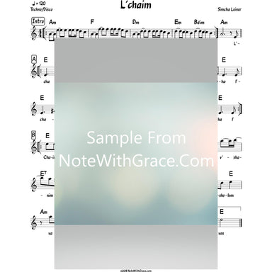 L'chaim Lead Sheet (Simchah Leiner) Album: Merakeid 2017-Sheet music-NoteWithGrace.com