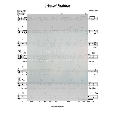 Lekovod Shabbos Lead Sheet (Shmueli Ungar) Album: Mach A Bracha-Sheet music-NoteWithGrace.com