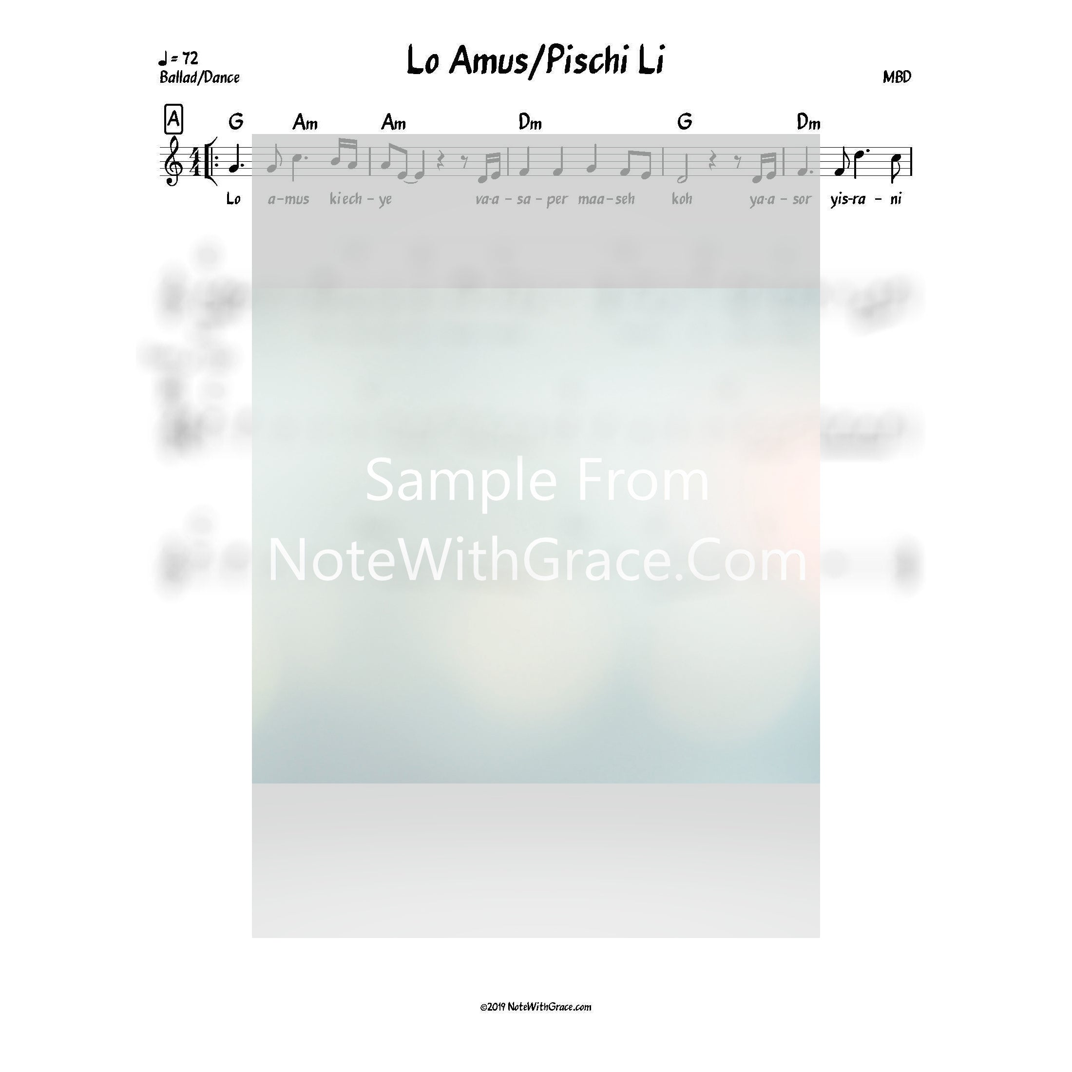 Lo Amus - Pischi Li Lead Sheet (MBD)-Sheet music-NoteWithGrace.com