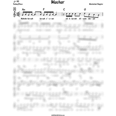 Note Machar Mordechai Shapiro Sheet Music — NoteWithGrace.com