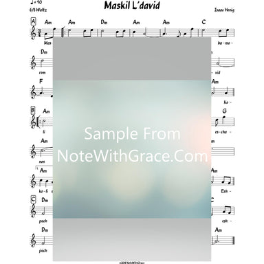Maskil L'dovid Lead Sheet (Isaac Honig)-Sheet music-NoteWithGrace.com