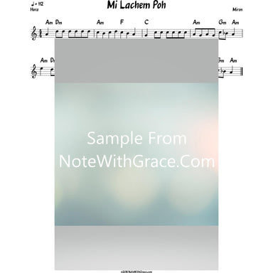 Mi Lachem Poh Lead Sheet (Miron)-Sheet music-NoteWithGrace.com