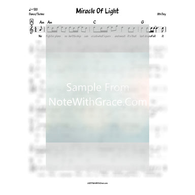 Miracle Of Light Lead Sheet (8th day) Single Miracle Of Light 2017-Sheet music-NoteWithGrace.com