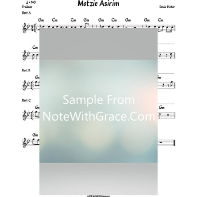 Motzee Asirim Lead Sheet (Dovid Pinter)-Sheet music-NoteWithGrace.com