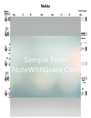 Nolda - נולדה Lead Sheet (Yosef Kugler) Single 2018-Sheet music-NoteWithGrace.com