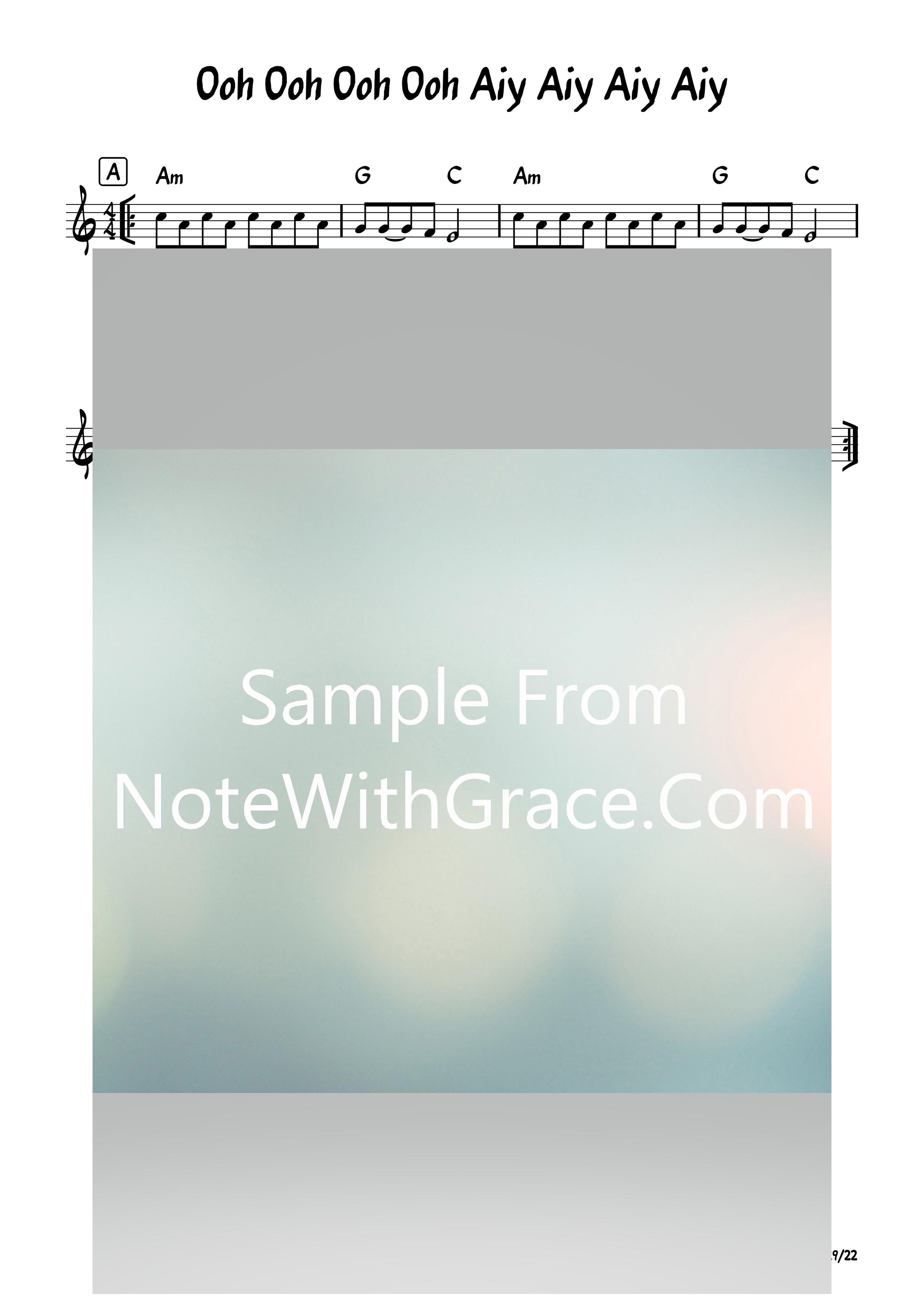 Ooh Aiy yaiy yaiy yaiy Lead Sheet (World)-Sheet music-NoteWithGrace.com
