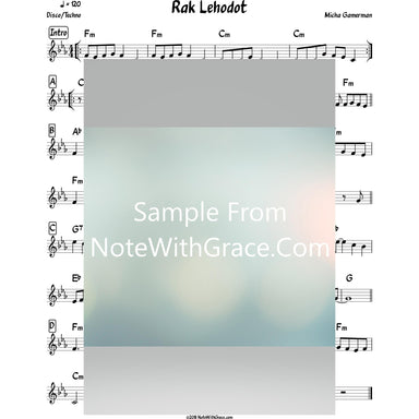 Rak Lehodot Lead Sheet (Micha Gamerman) Album: A Child of Hashem-Sheet music-NoteWithGrace.com