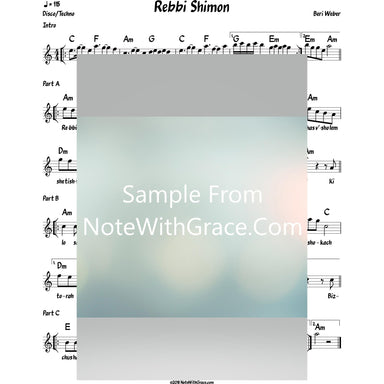 Rebbi Shimon Lead Sheet (Beri Weber) Album: One Heart-Sheet music-NoteWithGrace.com