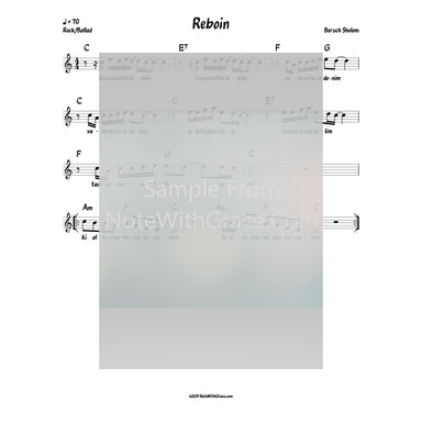 Reboin Lead Sheet (Boruch Sholom) Album: Hineni 2018-Sheet music-NoteWithGrace.com