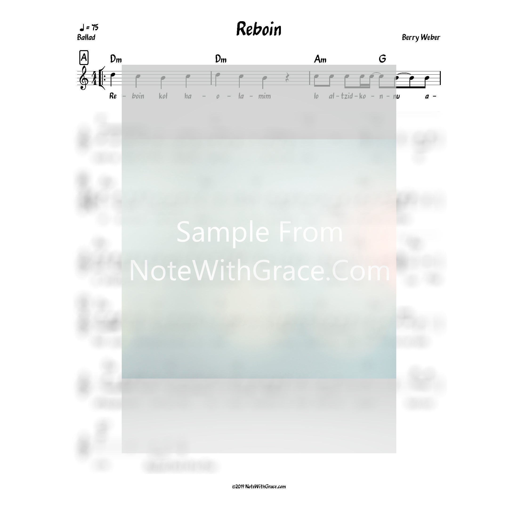 Reboin Reboin Lead Sheet (Beri Weber) Album: One Heart — NoteWithGrace.com