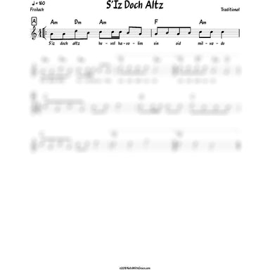 S'iz Doch Altz Hevel Havolim Lead Sheet (Traditional)-Sheet music-NoteWithGrace.com