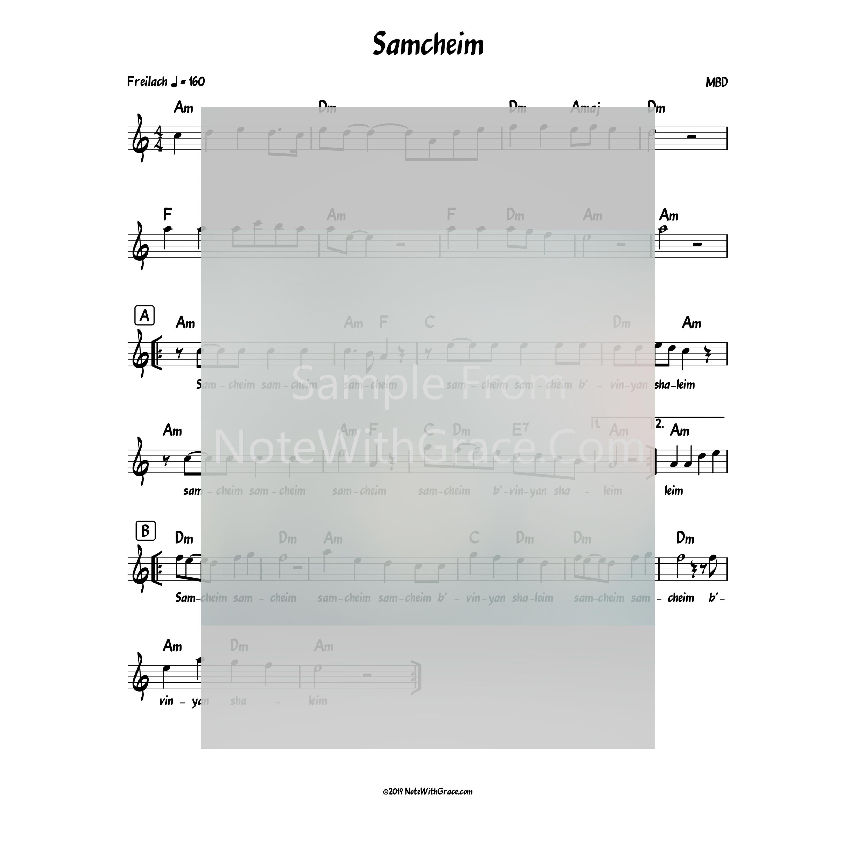 Samcheim Lead Sheet (MBD) Album: The Double Album 1990-Sheet music-NoteWithGrace.com