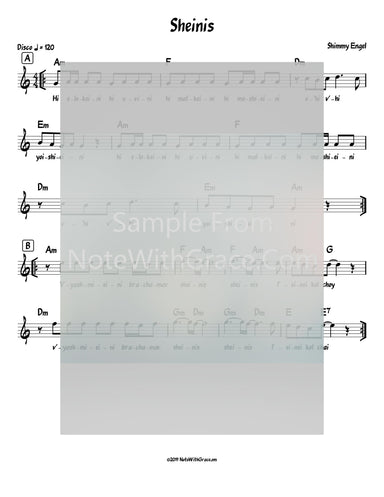 Sheinis Lead Sheet (Shimmy Engel) Album: Sheinis Released 2018-Sheet music-NoteWithGrace.com