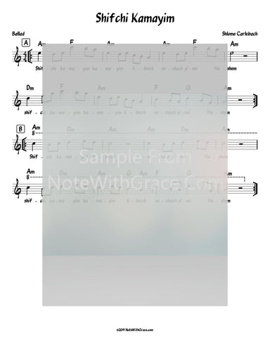 Shifchi Kamayim Lead Sheet (Shlomo Carlbach)-Sheet music-NoteWithGrace.com