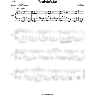 Tumbalalaika In Bass Clef (Traditional) Piano Arrangment-NoteWithGrace.com
